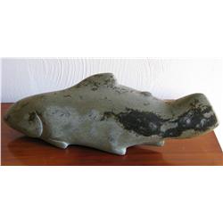 Carved Canadian Eskimo Soapstone Salmon