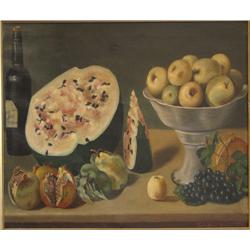 Emilia Gemma/Gerome Fruit and Wine Bottle Still Life