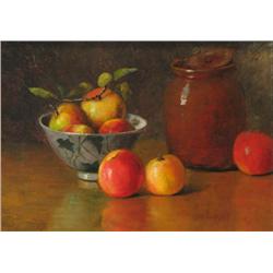 Frances Eliot Gifford Jug and Apples still life ptg