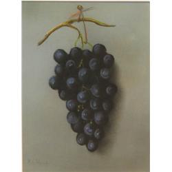 Walter Simmons Hunt Grapes pastel still life