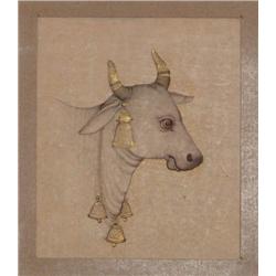 Sacred Cow and Elephant Ptg.s by Mahaveer Swami