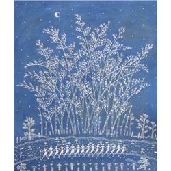 Warli Painting on blue ground