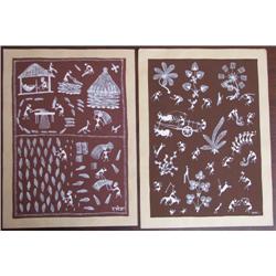 2 Warli Paintings Naïve Paintings