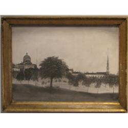 Boston Capitol Antique Sandpaper painting
