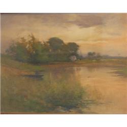 Ferdinand Coenraets River Landscape Watercolor