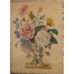 Pair of C.M. Norton Rose Watercolors