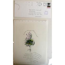 Abbie Zabar wc and ink drawing nosegay