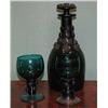 Image 2 : Green Glass Decanter with 3 matching cups