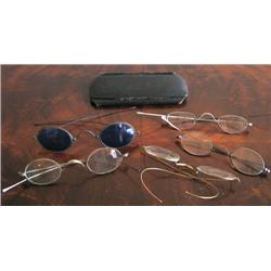 Five Pairs of Civil War Era Eye Glasses (one sunglass)