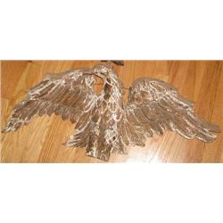 Painted and Carved Spread Winged Eagle Wall Plaque 
