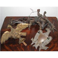 Assorted Civil/Indian War Era Relics including Horse Spurs, Eagle Plaques, Eagle Flag Finial, Antiqu