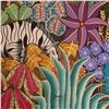Image 4 : Haitian Acrylic on Linen Board Painting, Jungle Scene, Signed Penoth