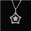 18K White Gold 0.36ctw Diamond Star Pendant Necklace