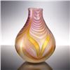 Image 1 : John Barlin Studio Art Glass Iridescent Vase, Artist Signed