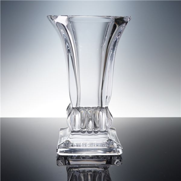 Cristal France Clear Crystal Flared Vase
