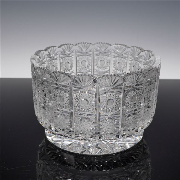 Cut Crystal Footed Bowl with Starburst Pattern