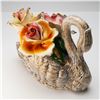 Image 3 : Capodimonte Italian Porcelain Swan and Floral Centerpiece