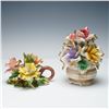 Image 1 : 2pc Capodimonte Porcelain Floral Figurines