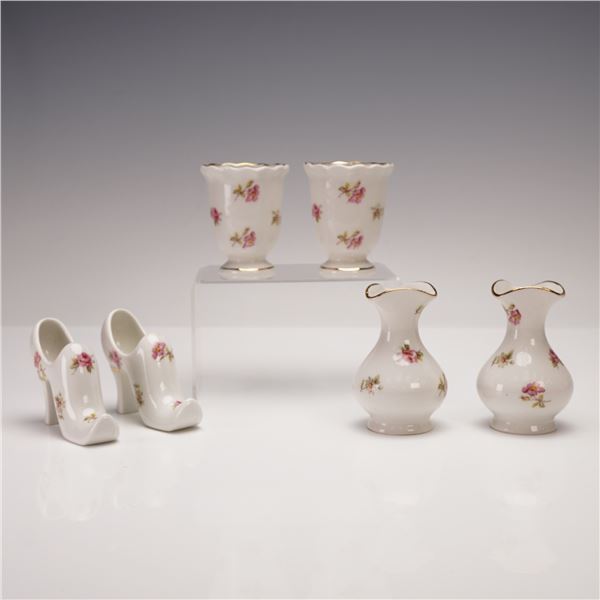 6pc M&R French Porcelain Mini Vases and Shoes