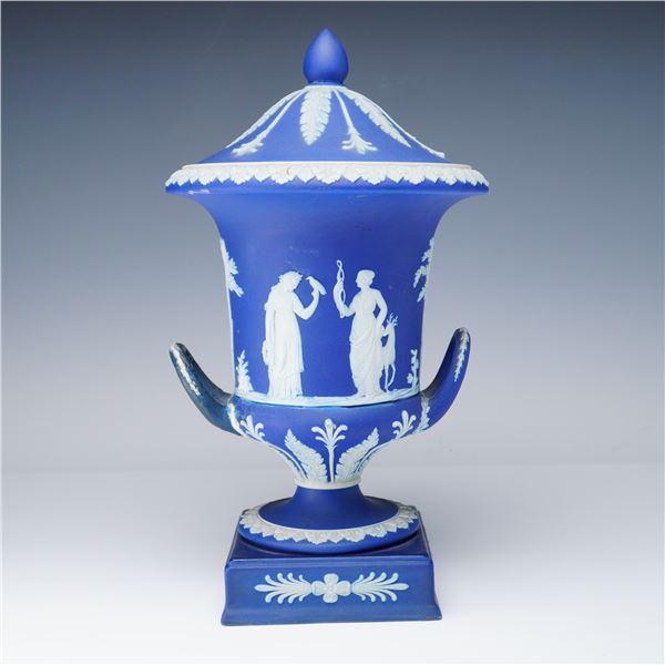 Wedgwood Blue Jasperware Covered Urn