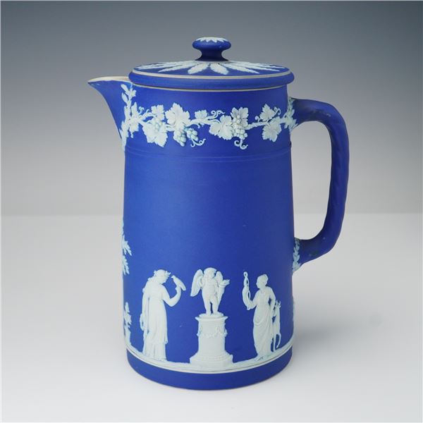 Wedgwood Blue Jasperware Lidded Pitcher