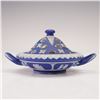 2pc Wedgwood Dipped Blue Jasperware Lidded Potpourri Bowl