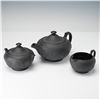 3pc Wedgwood Black Basalt Tea Set