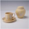 4pc Wedgwood Primrose Jasperware, Demitasse Cup & Saucer and Ginger Jar