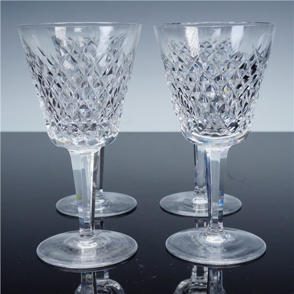 4pc Waterford Crystal Claret Wine Glasses, Alana Pattern
