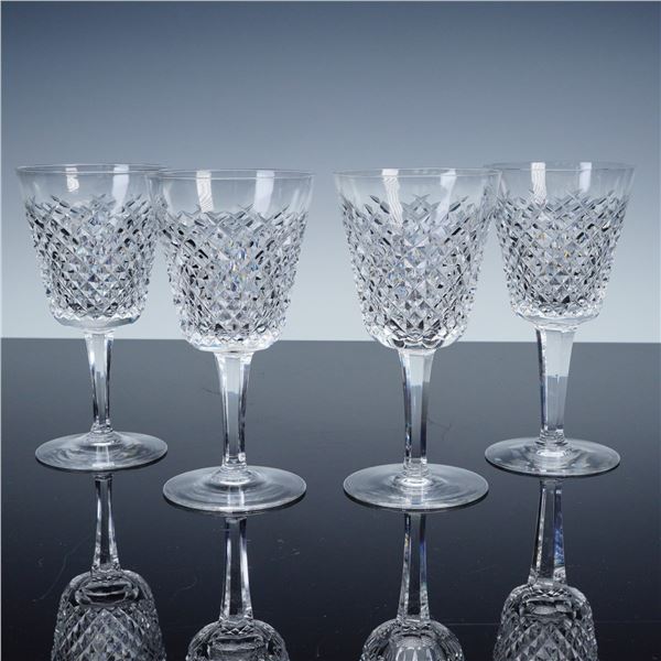 4pc Waterford Crystal Wine Glasses, Alana Pattern