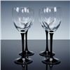 4pc Cristal D'Arques Domino Signature Black Claret Wine Glasses