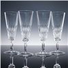 Image 1 : 4pc Crystal Champagne Flutes, Diamond Pattern