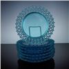Image 1 : 7pc Kemple Wheaton Blue Glass Plates
