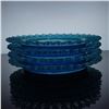 Image 3 : 7pc Kemple Wheaton Blue Glass Plates
