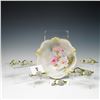 Image 1 : 8pc German Porcelain Floral Bowl plus Place Card Holders