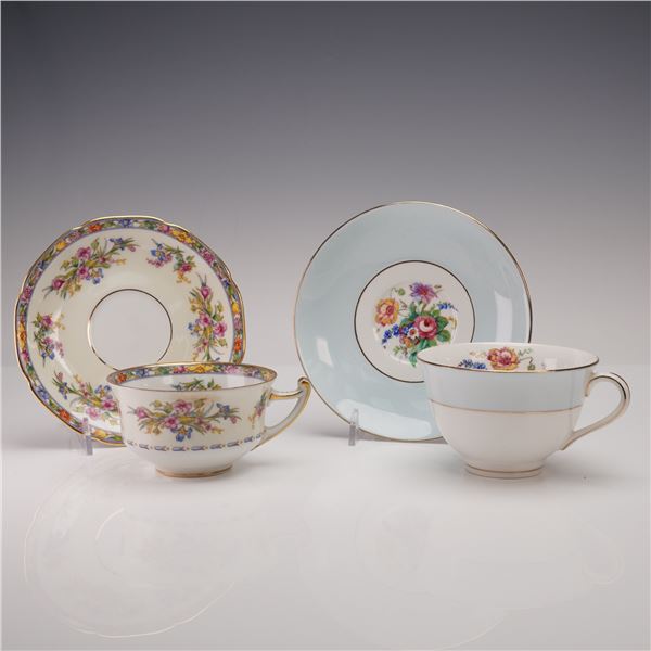 2 Colclough and Macy's Floral Teacup and Saucer Sets