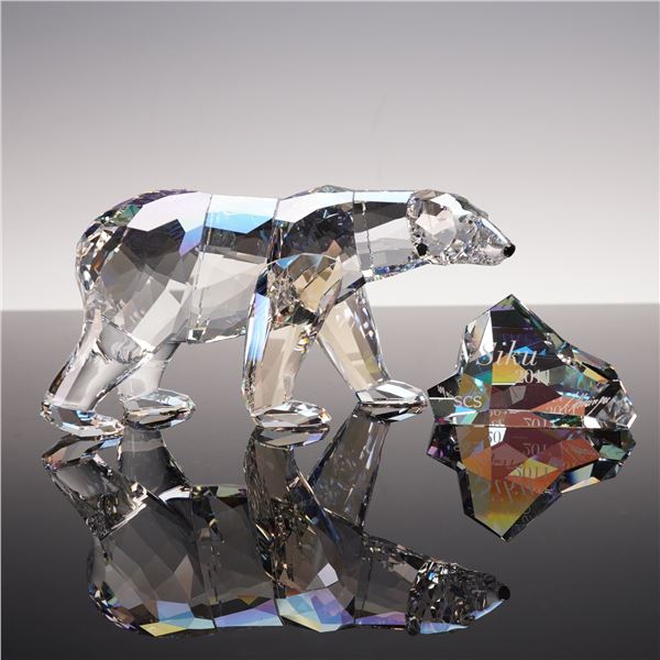 2pc Swarovski Crystal Figurine and Plaque, Siku Polar Bear 1053154