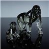 Image 2 : 3pc Swarovski Crystal Figurines and Plaque, Gorilla Mother and Cub