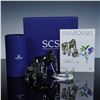 Image 7 : 3pc Swarovski Crystal Figurines and Plaque, Gorilla Mother and Cub