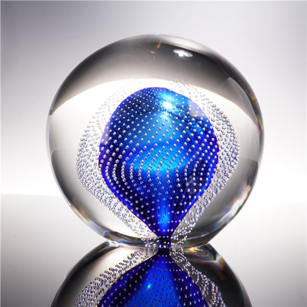 Val Saint Lambert Crystal Large Art Glass Paperweight