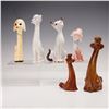 Image 1 : 6pc Collection of Porcelain & Wood Dog and Cat Figurines