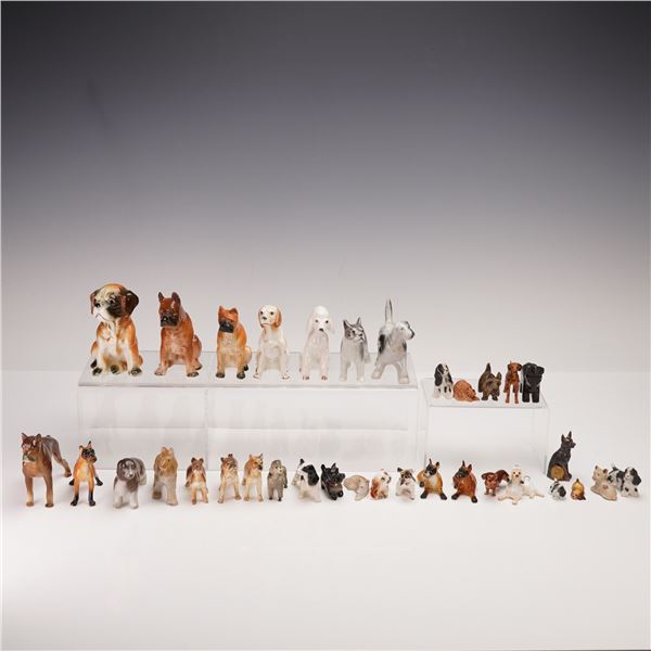 34pc Collection of Medium to Miniature Dog Figurines