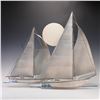 Image 1 : Curtis Jere Style Metal Wall Sculpture, Sailboats with Sun, Signed