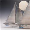 Image 5 : Curtis Jere Style Metal Wall Sculpture, Sailboats with Sun, Signed