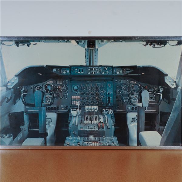 Aircraft Cockpit Photograph Poster in Metal Frame
