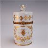 Image 1 : Limoges Porcelain Apothecary Jar with Hand-Painted Gilt Bee Motif