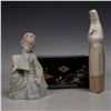 Image 1 : 3pc Nao Woman with Rabbit Figurine, Geisha Figurine, and Jewelry Box