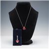 Image 1 : 2pc Sterling Silver Ladybug Necklace and Swarovski Charm