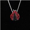 Image 2 : 2pc Sterling Silver Ladybug Necklace and Swarovski Charm