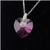 Image 2 : 2pc Sterling Silver Pink Heart Pendant Necklaces